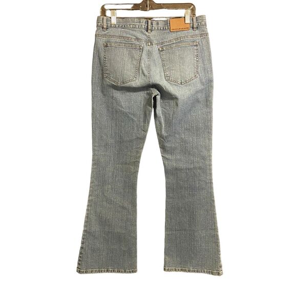 DKNY Jeans Women Greenwich Flared Leg Sz 10 Blue Cotton Blend Y2K Cowgirl Retro - Picture 2 of 9